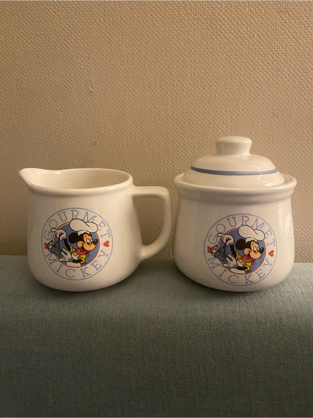 Disney Gourmet Mickey Mouse Creamer and Sugar Bowl Set with Lid